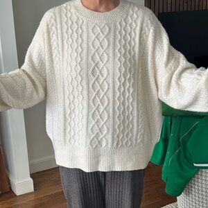 Favorite Daughter Oversized Cable Knit Sweater - Cream L